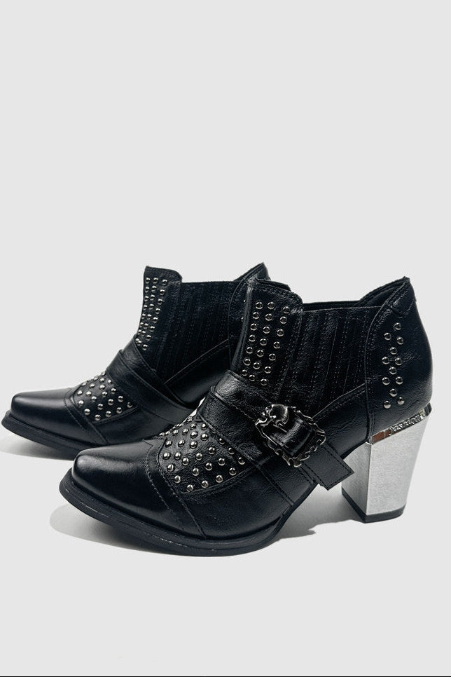 Wasteland‑Style Pointed‑Toe Western Cowboy Punk Chelsea Boots