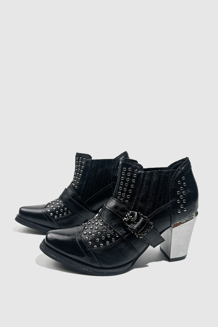 Wasteland‑Style Pointed‑Toe Western Cowboy Punk Chelsea Boots