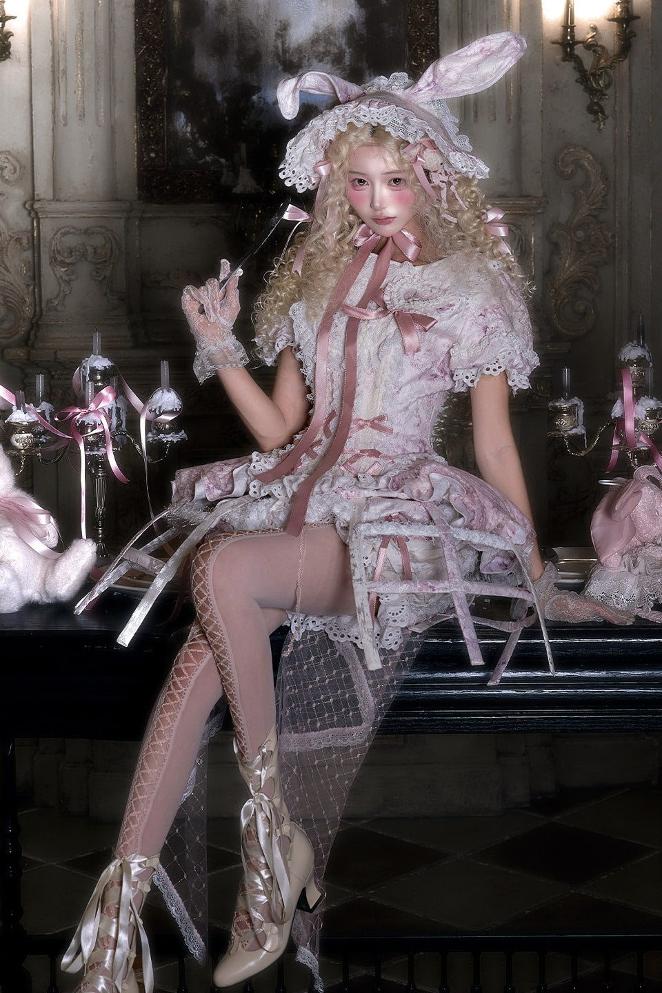 Castle Bunny Vintage Doll‑Like Two‑Piece Lolita Set