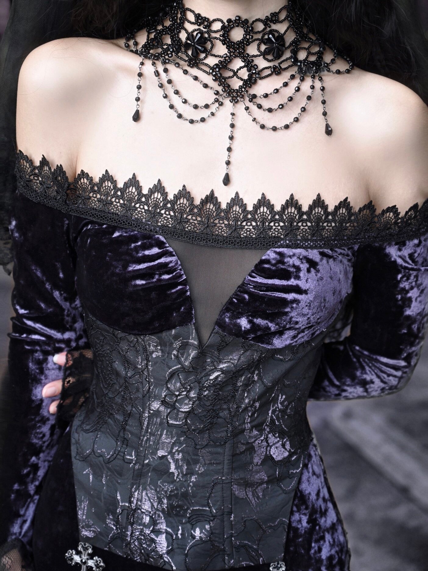 Lunar Ritual Gothic Long-sleeve Dress