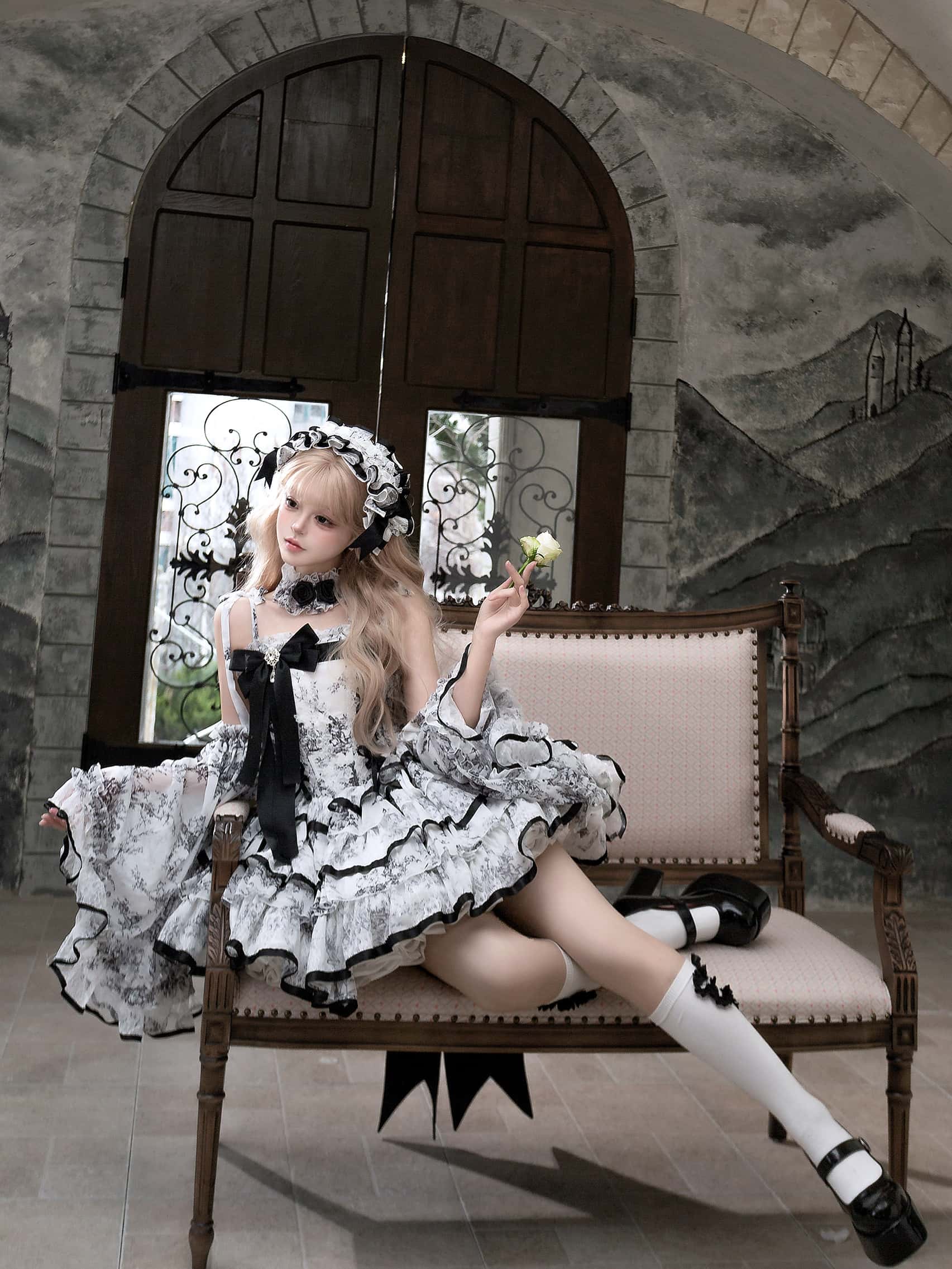 Rainy Celadon Lolita Boned Corset Dress