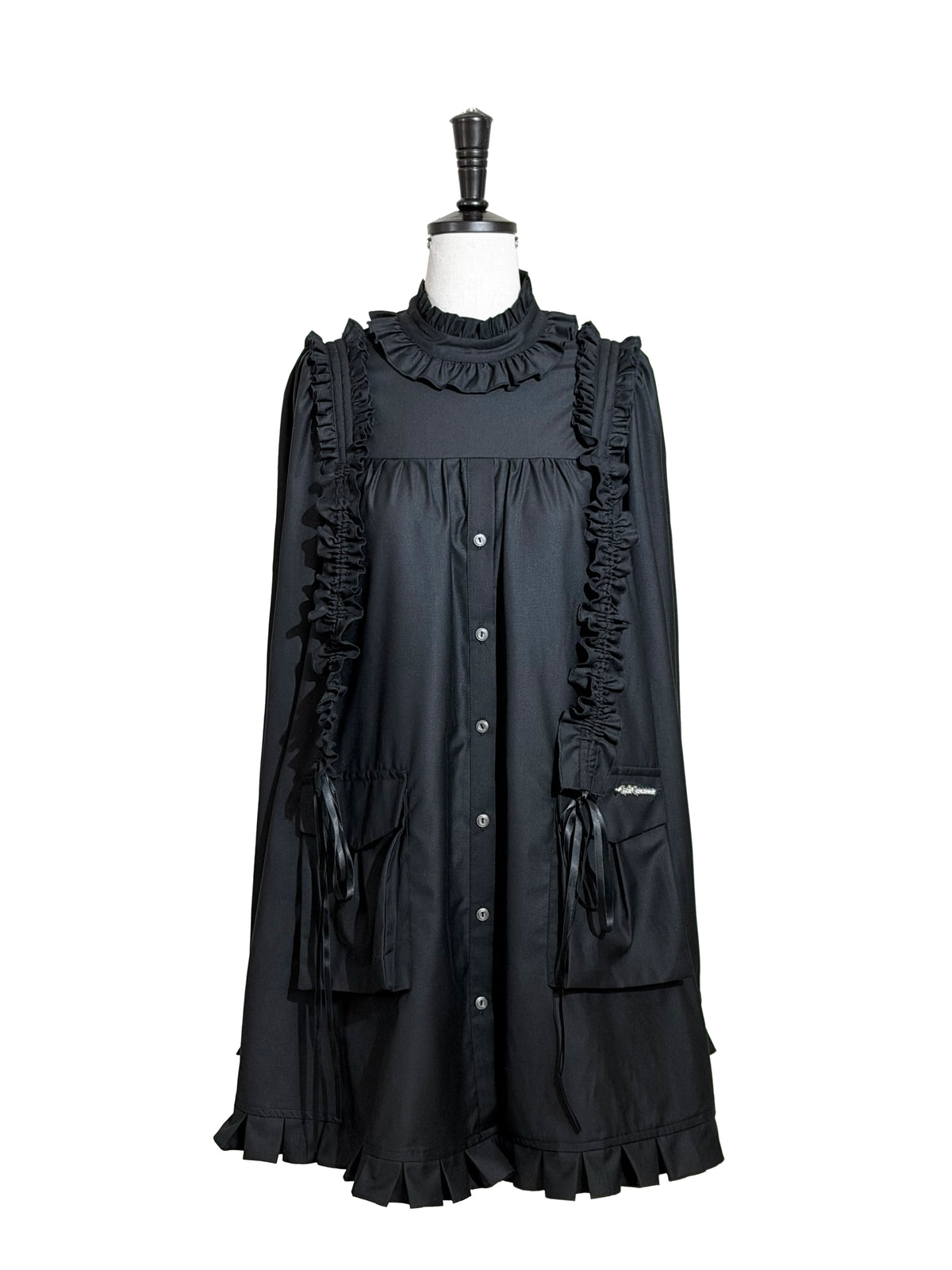 Cannoneer Lolita Steampunk Long Sleeve Black OP Dress Set
