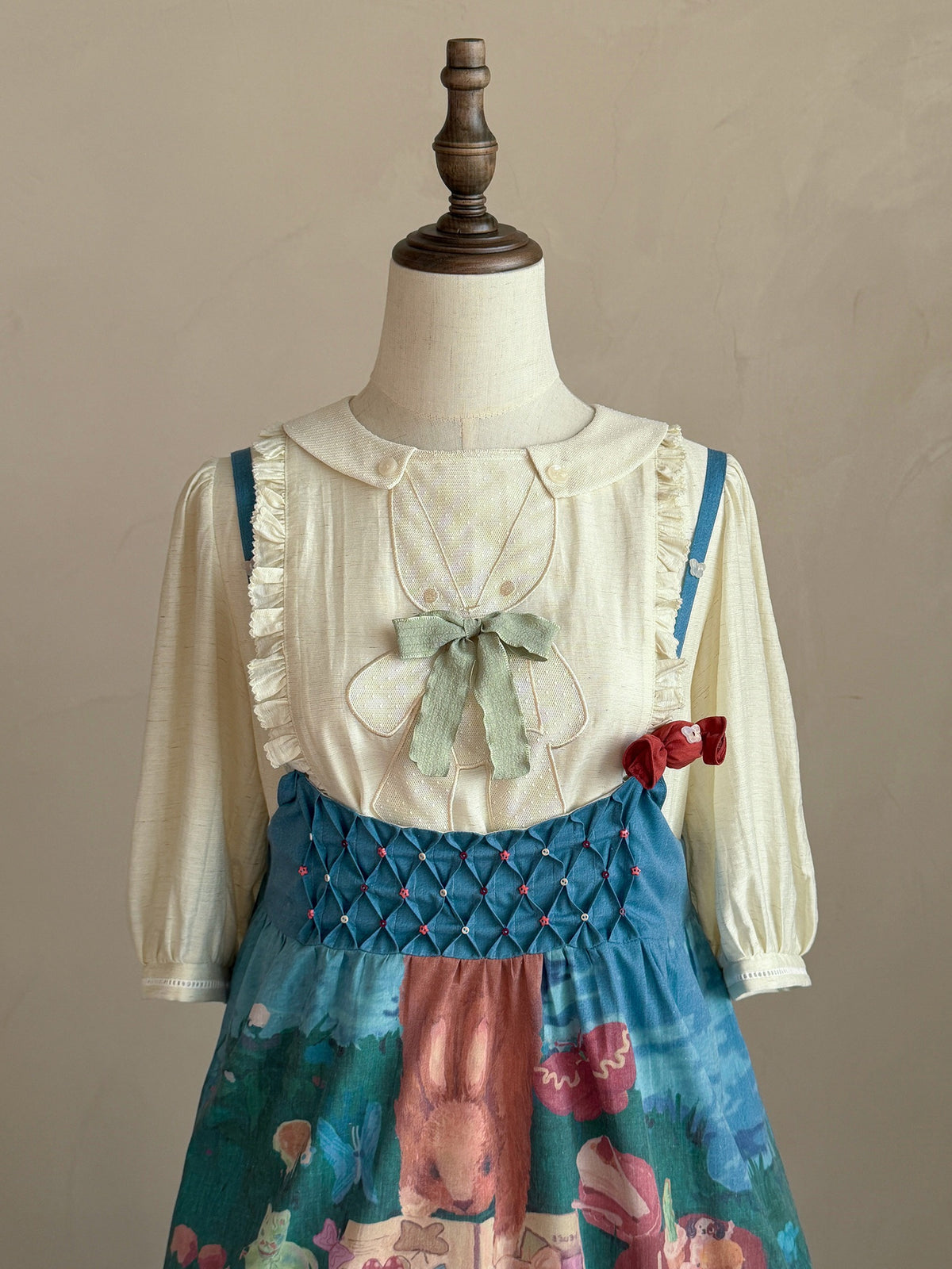 Picnic Lolita Print Vest Blouse, SK & JSK Daily Wear Outfit Set