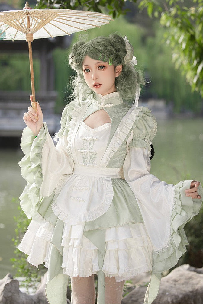 Lolita  Kawaii Embroidered Lace OP Dress