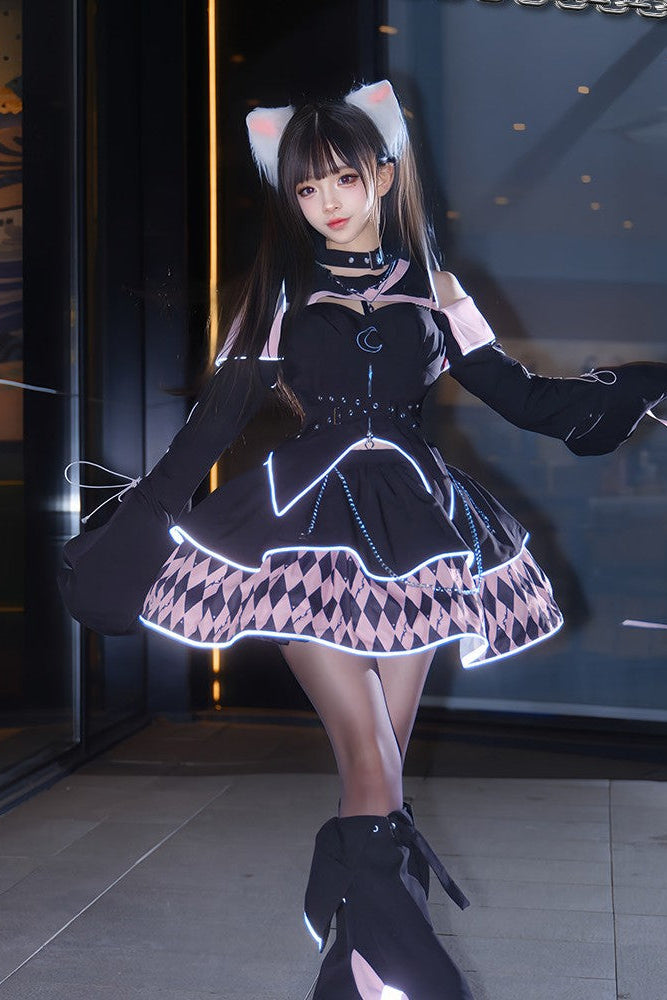 Moon Hidden Magical Girl Pink Battle Costume