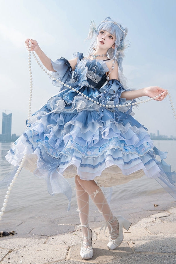 Blue Breath Jellyfish Gradient Lolita JSK