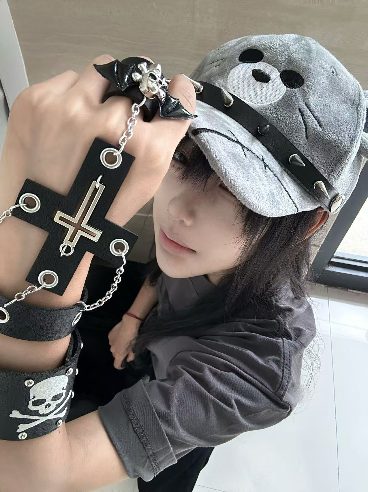 Goth Punk Studded Baseball Cap LE6013