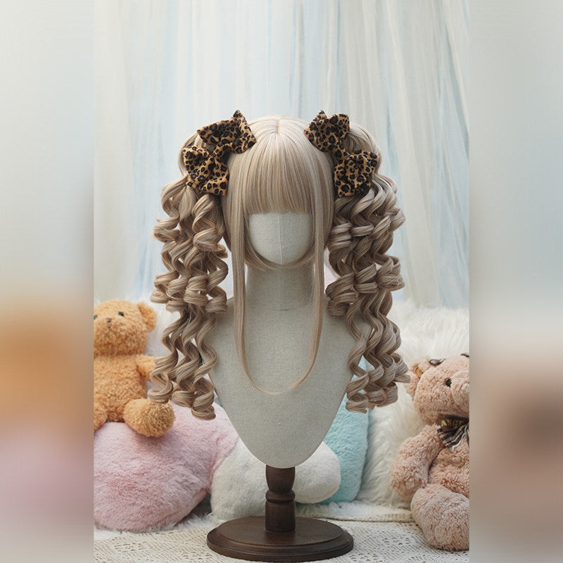 Lolita Vintage Sweetheart Twin Tail Claw Clip Spring Curl Wig