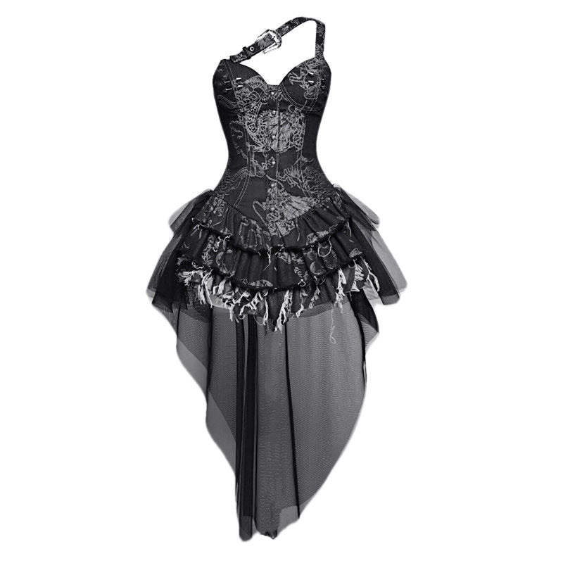 Lolita Punk Y2K Dragon Print Dress LG1022