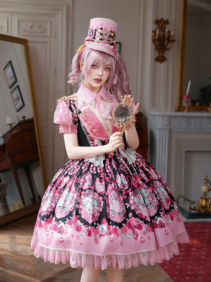 Nutcracker x Barbie Collab Original Lolita Elegant Fake Two‑Piece OP Dress