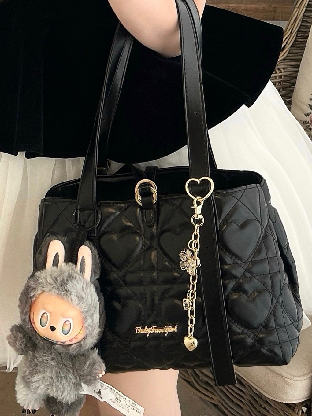 Intern Cupid Heart Quilted Sweet Lolita Tote Shoulder Bag