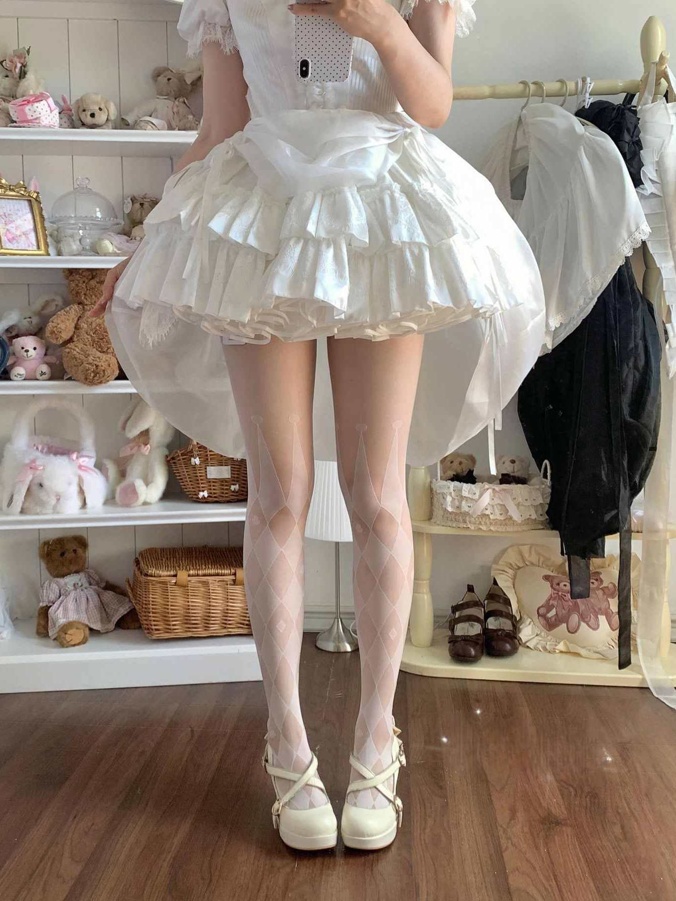 Lolita Gothic Circus Print Ultra-Sheer Tights LE9006