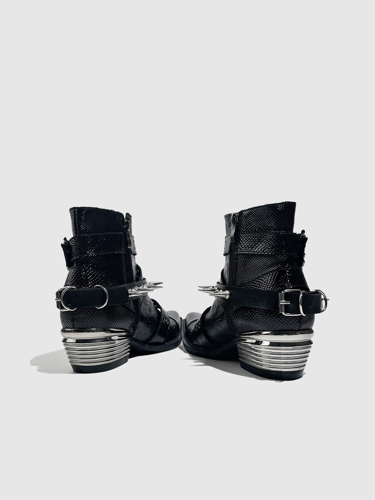 Studded Dark Gothic Punk‑Style Combat Ankle Boots