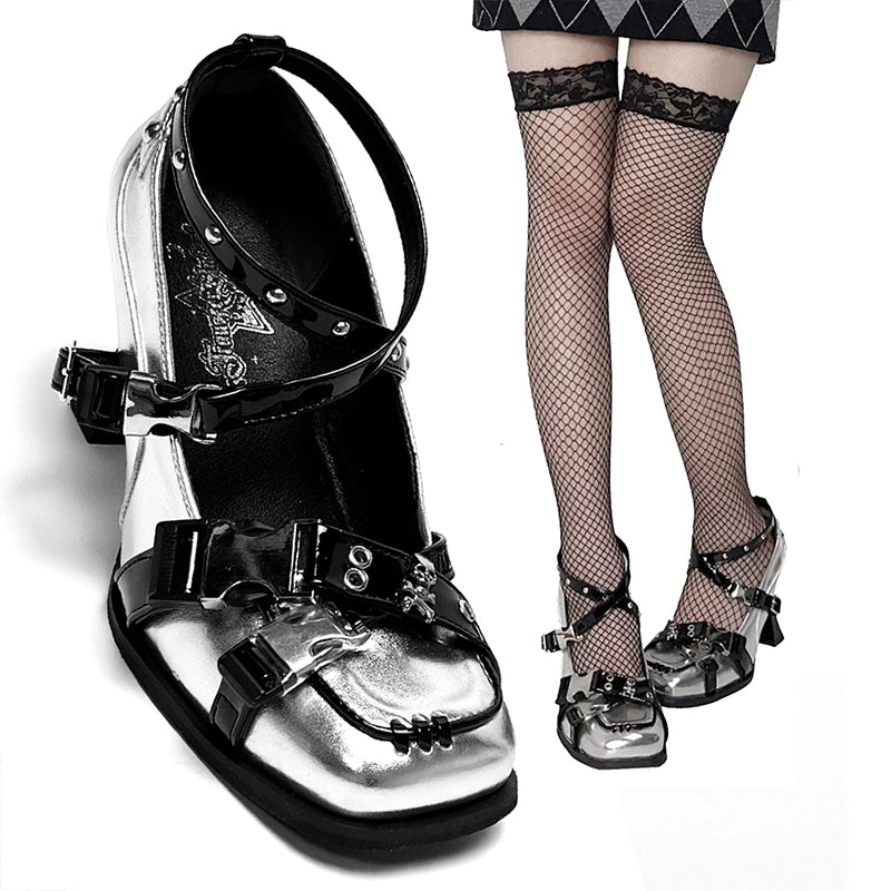 Lolita Gothic Punk High Heels Shoes LE5013