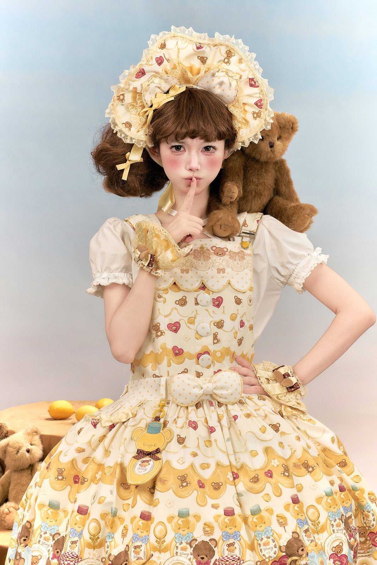 Honey Bear Lolita Strap Skirt & JSK & Accessories Set