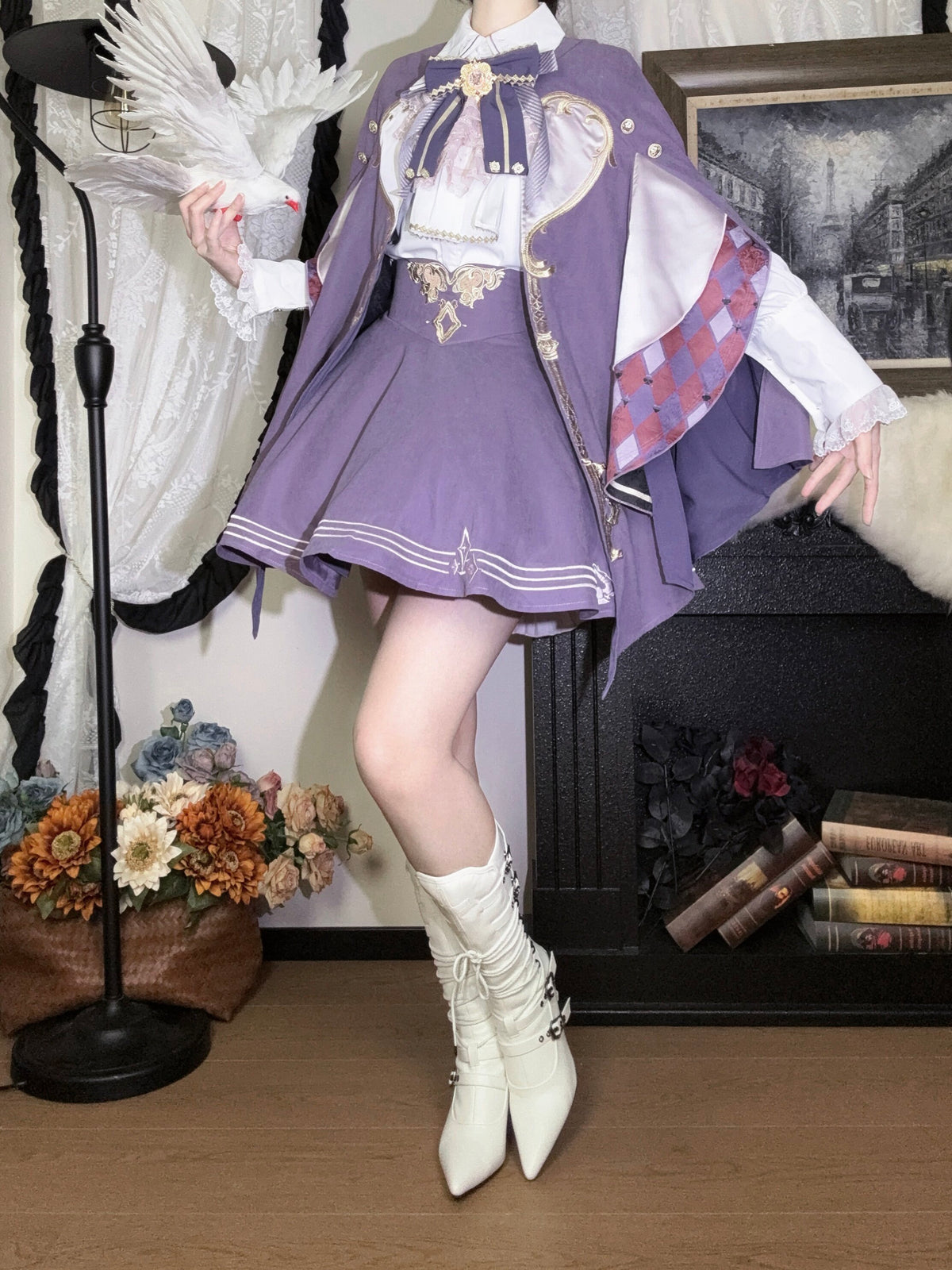 Halloween Knight Lolita European Palace Style Cape Set