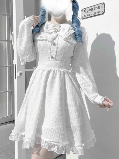 Lolita Japanese-Style Bows Tweed Dress LR1007