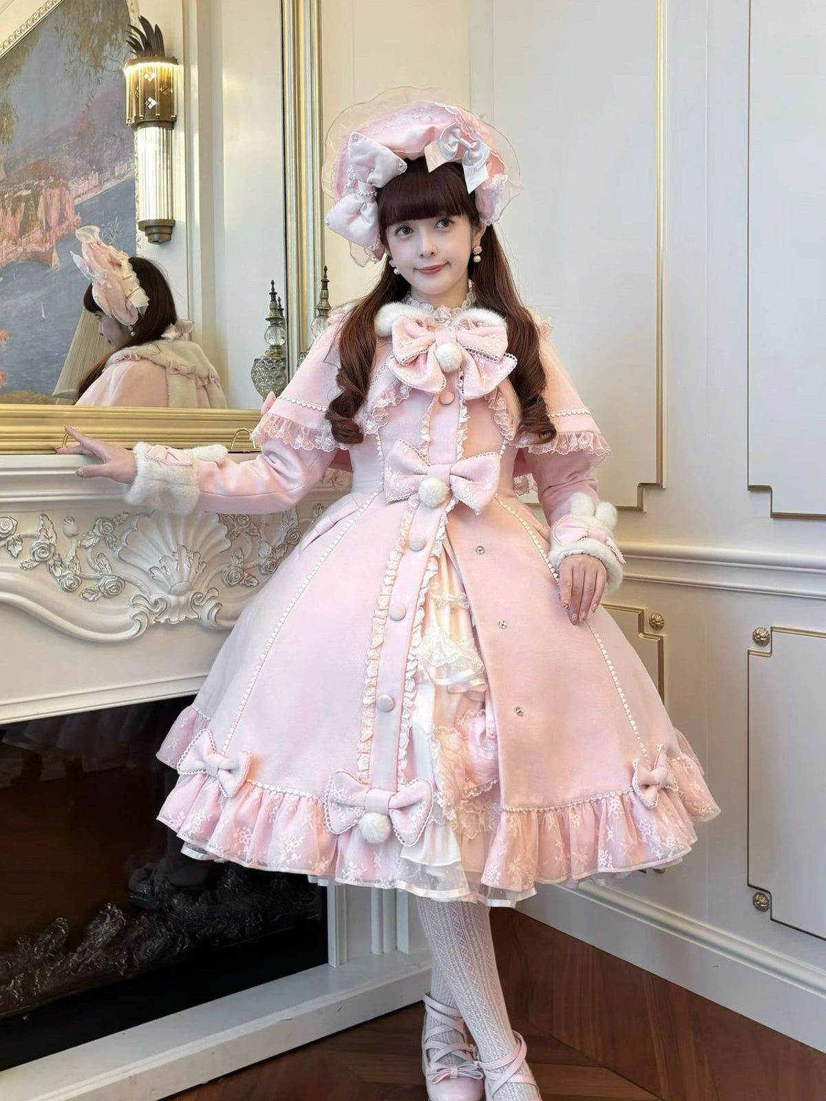 Nico Rabbit Lolita Original Autumn & Winter Sweet Style Pink Woolen Coat Outerwear