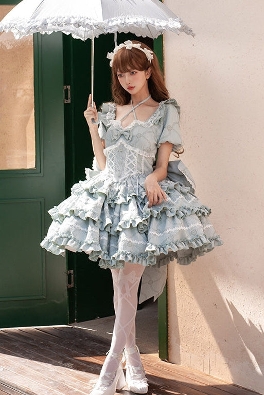 Marshmallow Dream Puffy Mint Green OP Dress