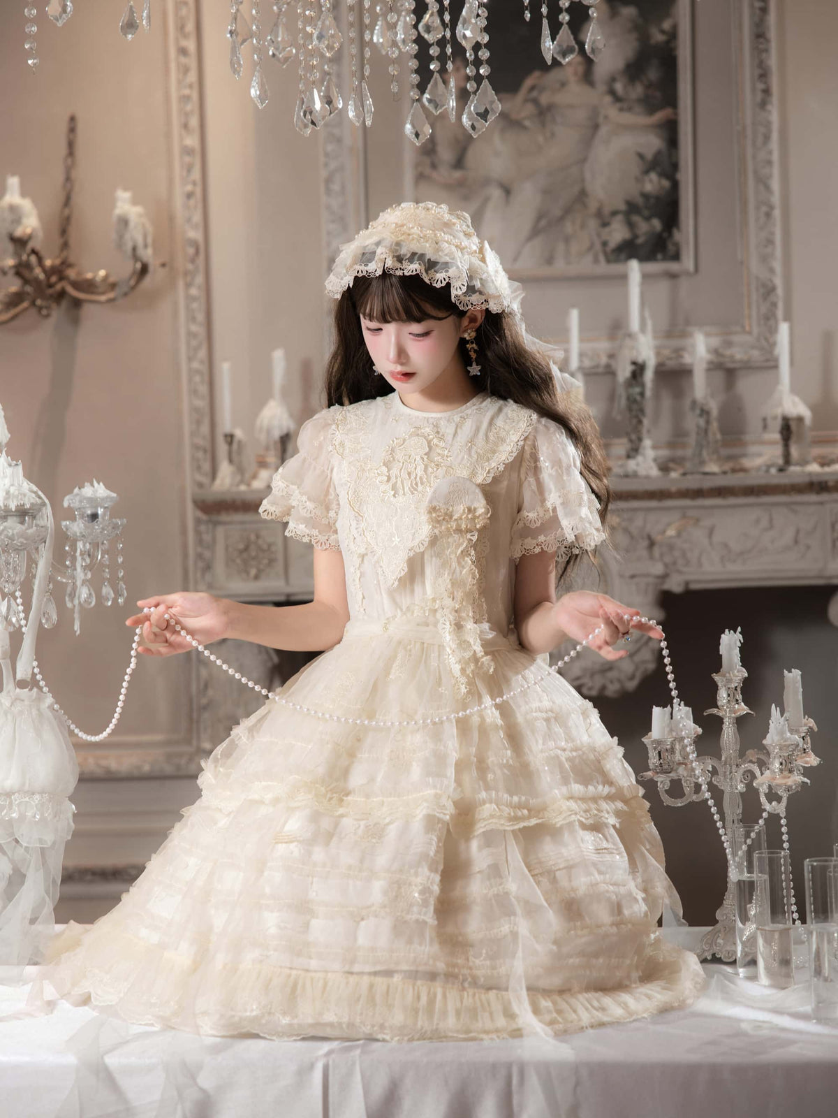 Colored Glaze Jellyfish Lolita Embroidered OP Dress