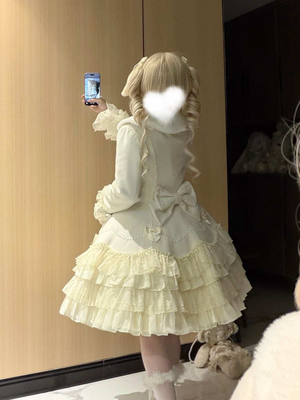 Pearl Petal Lolita Original Autumn & Winter Apricot Outer Coat