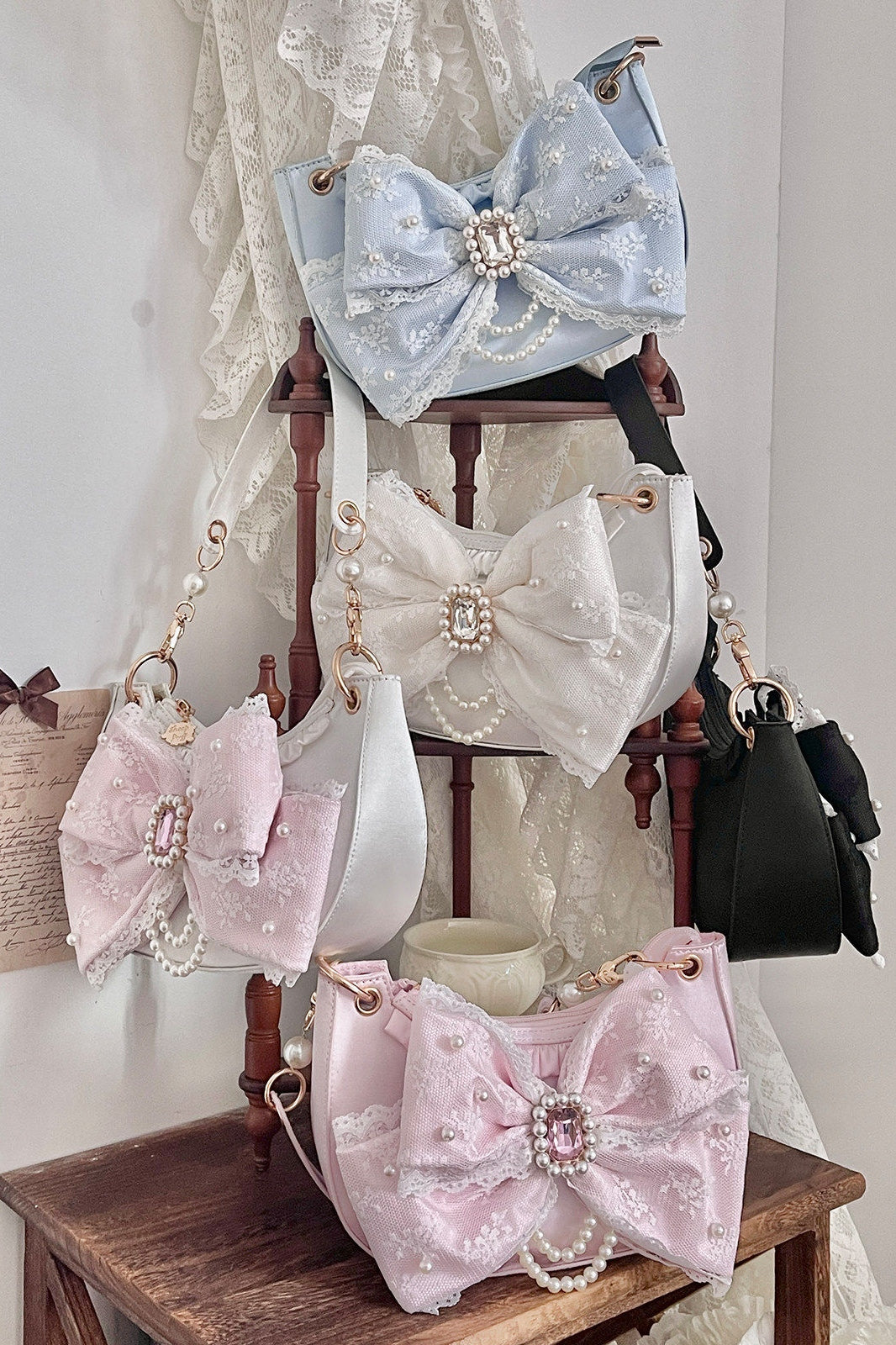 Lace Love Lolita Bow Single Shoulder Bag