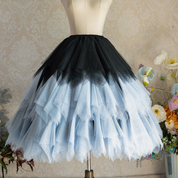 Berry Pie Gradient Feather Yarn Petticoat Lolita Underskirt