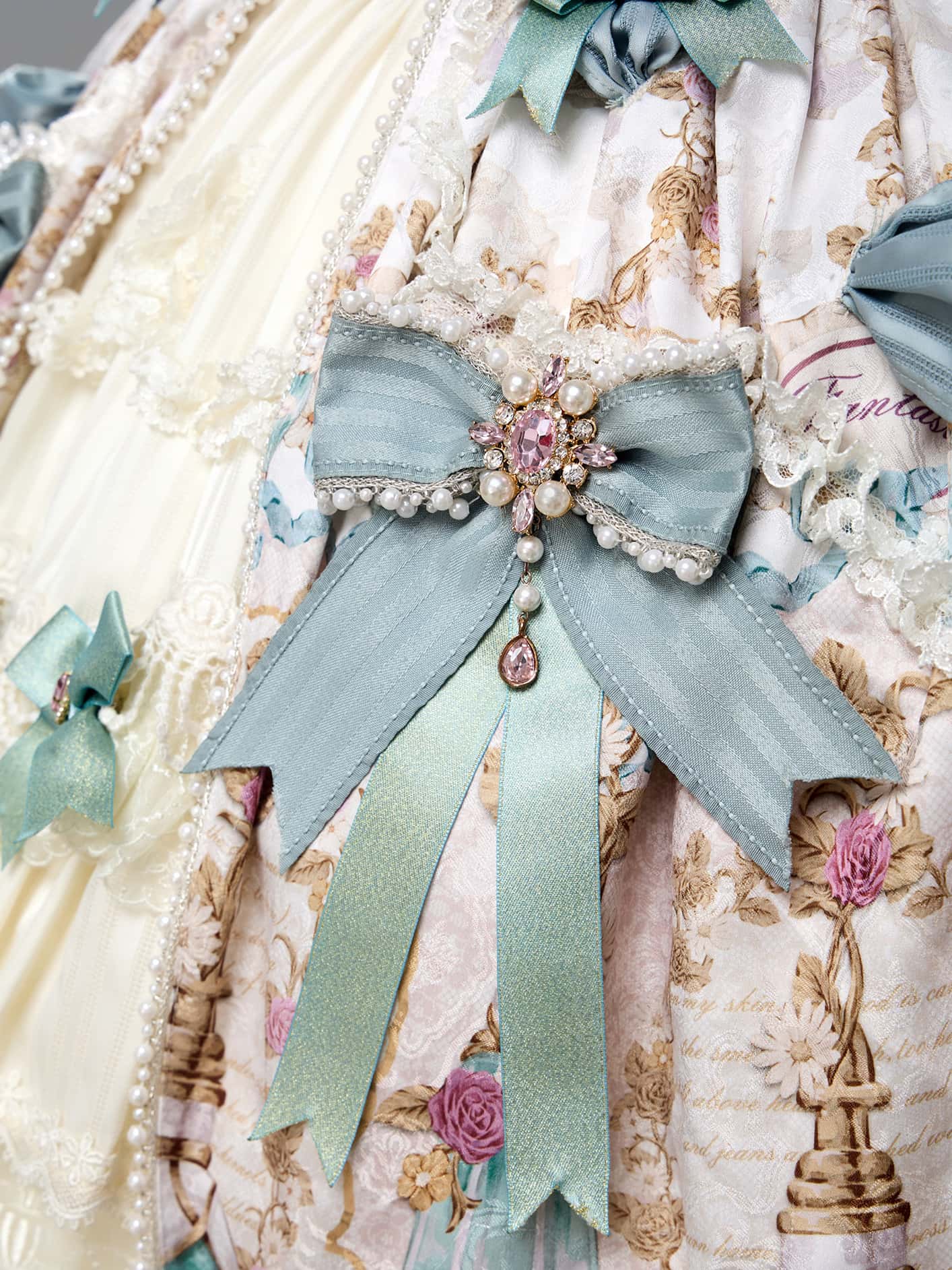 Antique Gem Fragrance Lolita Green Long Dress Set