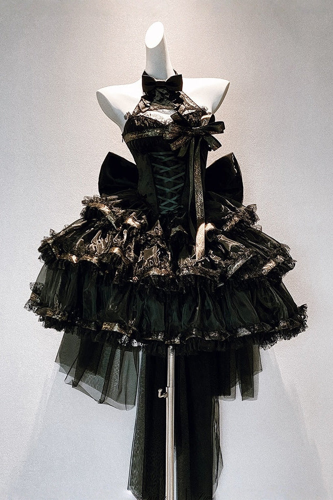 Lolita Sweet Ribbon Halter Neck Dress