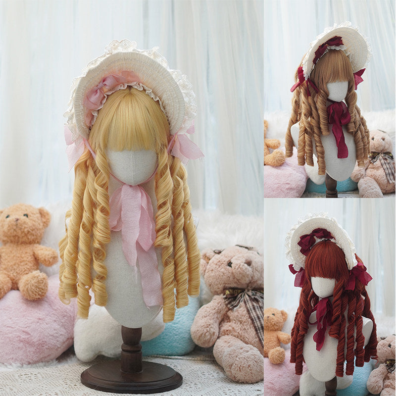 Lolita Vintage Doll Long Roman Curl Wig in Warm Colorways