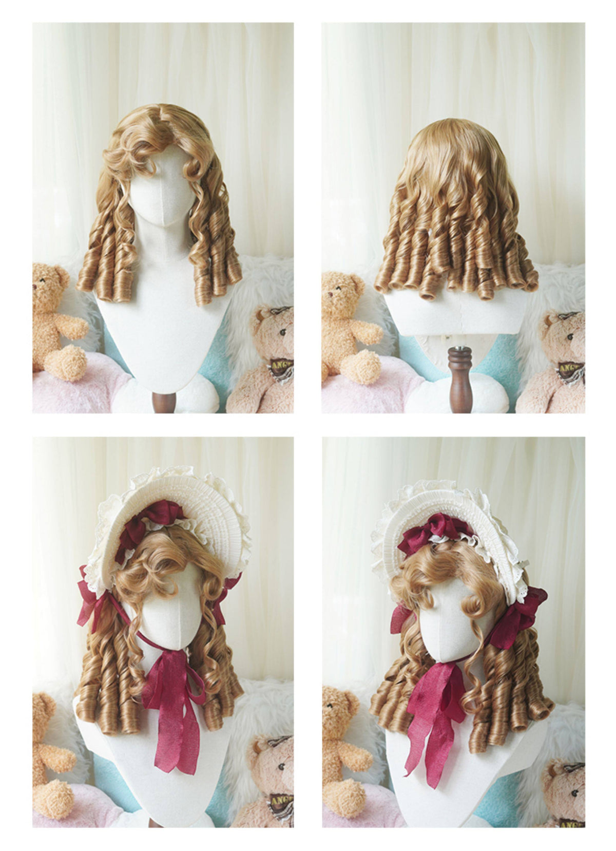 Lolita Vintage Doll Short Wig with Curly or Straight Styles