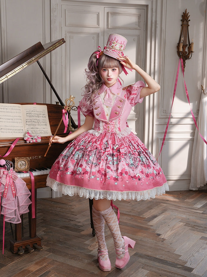 Nutcracker x Barbie Collab Original Lolita Elegant Fake Two‑Piece OP Dress