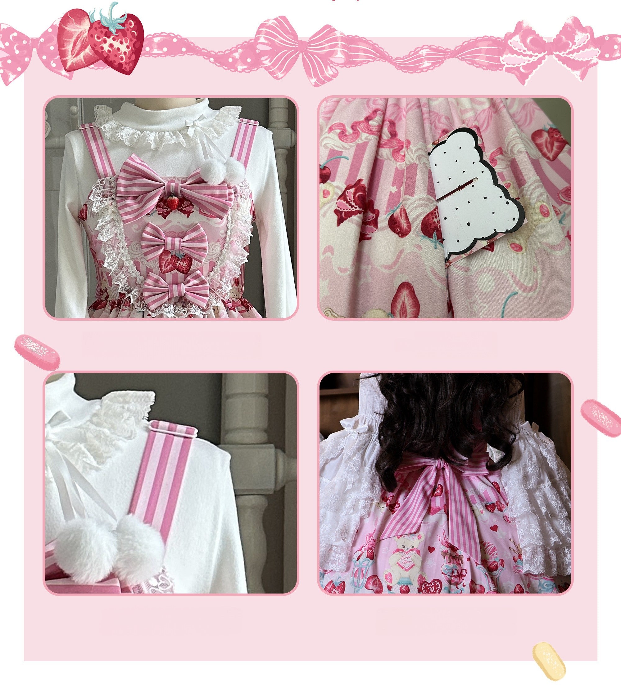 Strawberry Parfait Sweet Lolita Pink JSK Dress