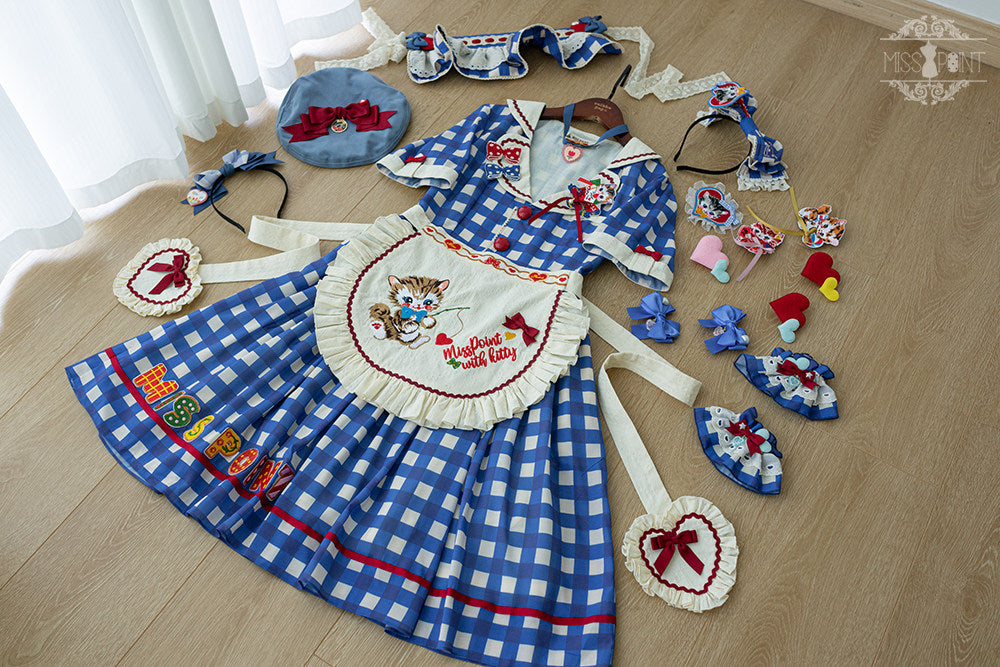 Cat Sweetheart American Retro Sweet Diner‑Style Lolita OP Dress