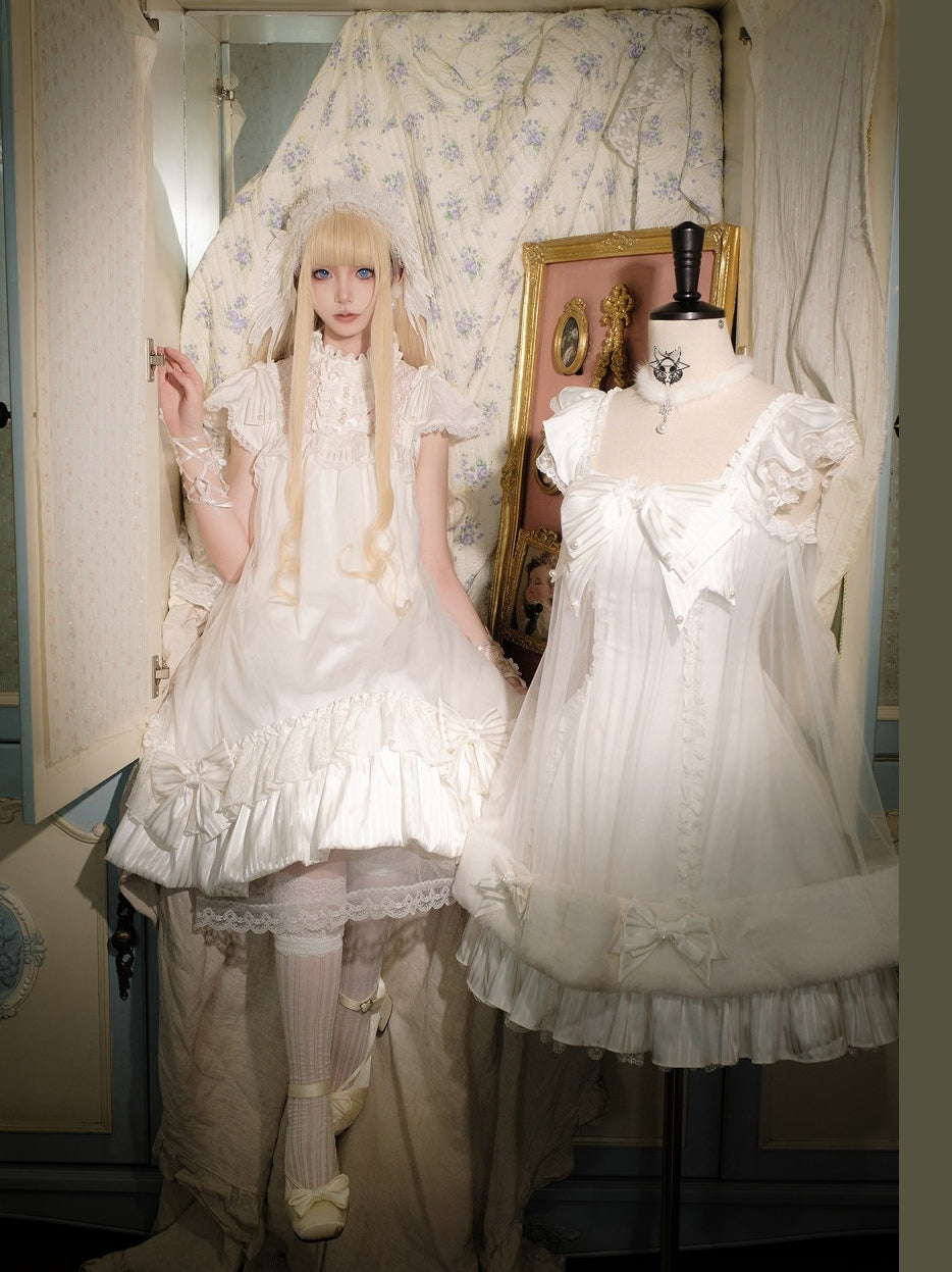 Transparent Puppet Lilisia & Luluna Gothic Lolita Pearl Lace Dress