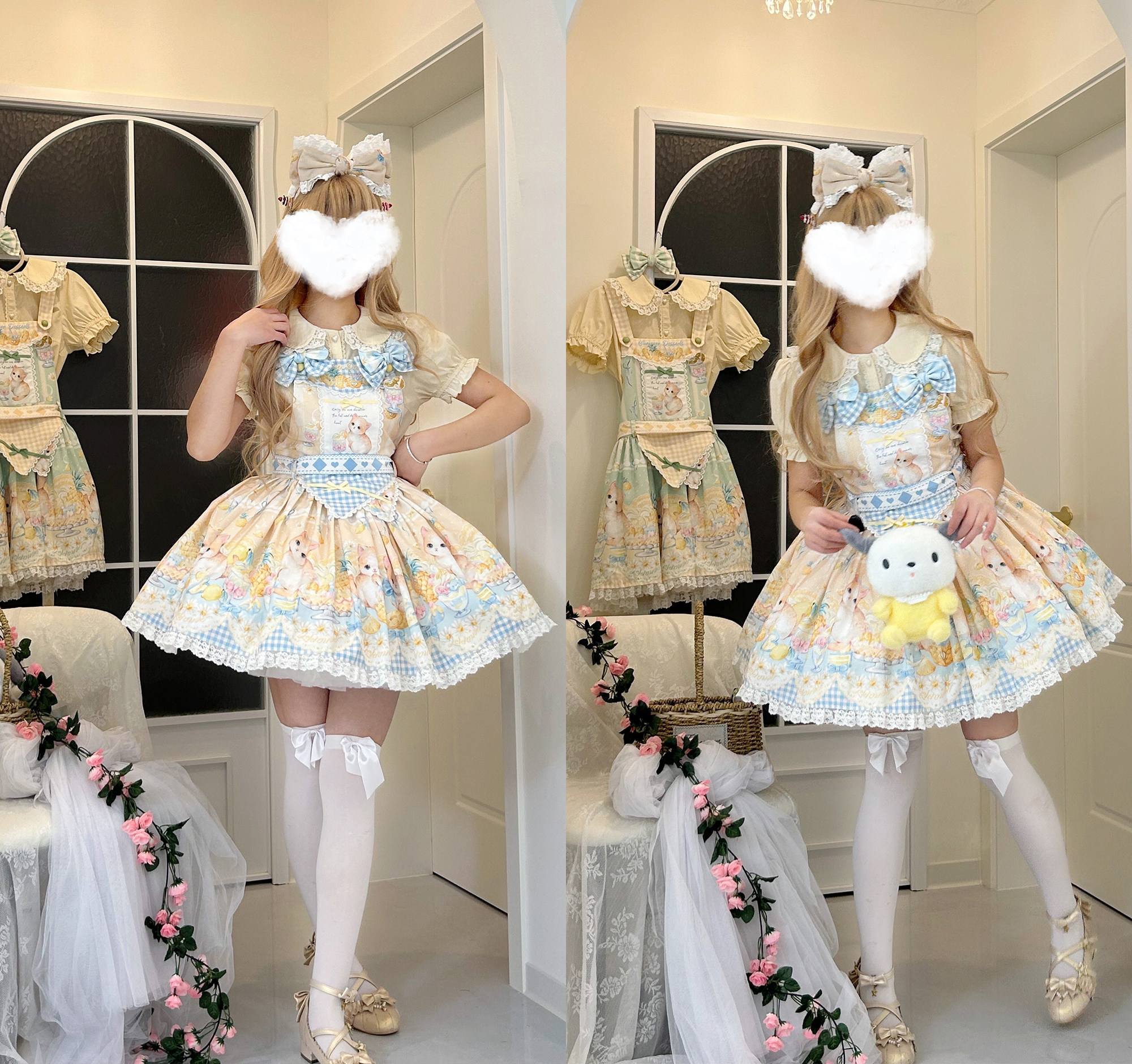 Pineapple Mew Lolita Sweet Print Dress