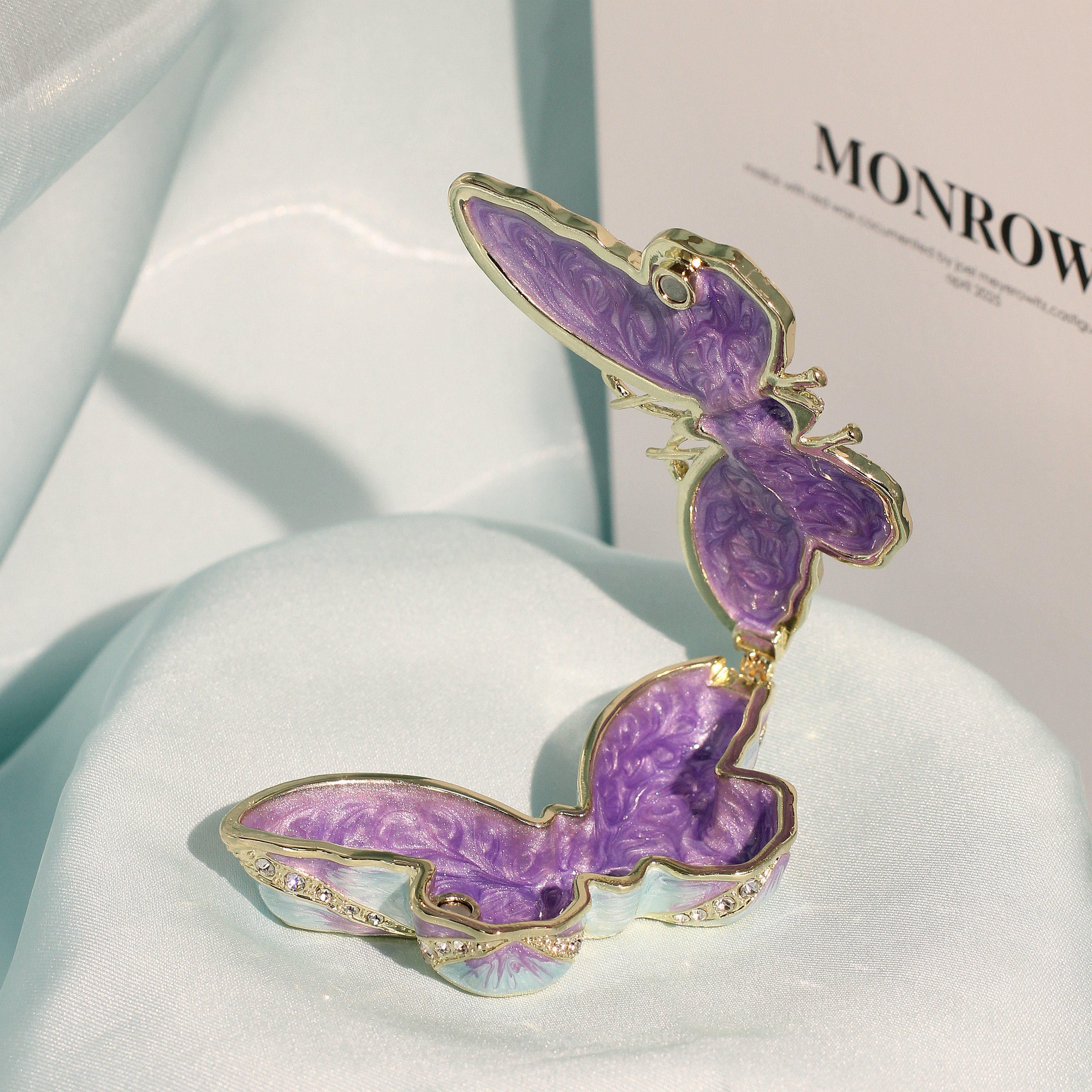 Butterfly-Shaped Enamel Jewelry Box Lolita Decor Gift