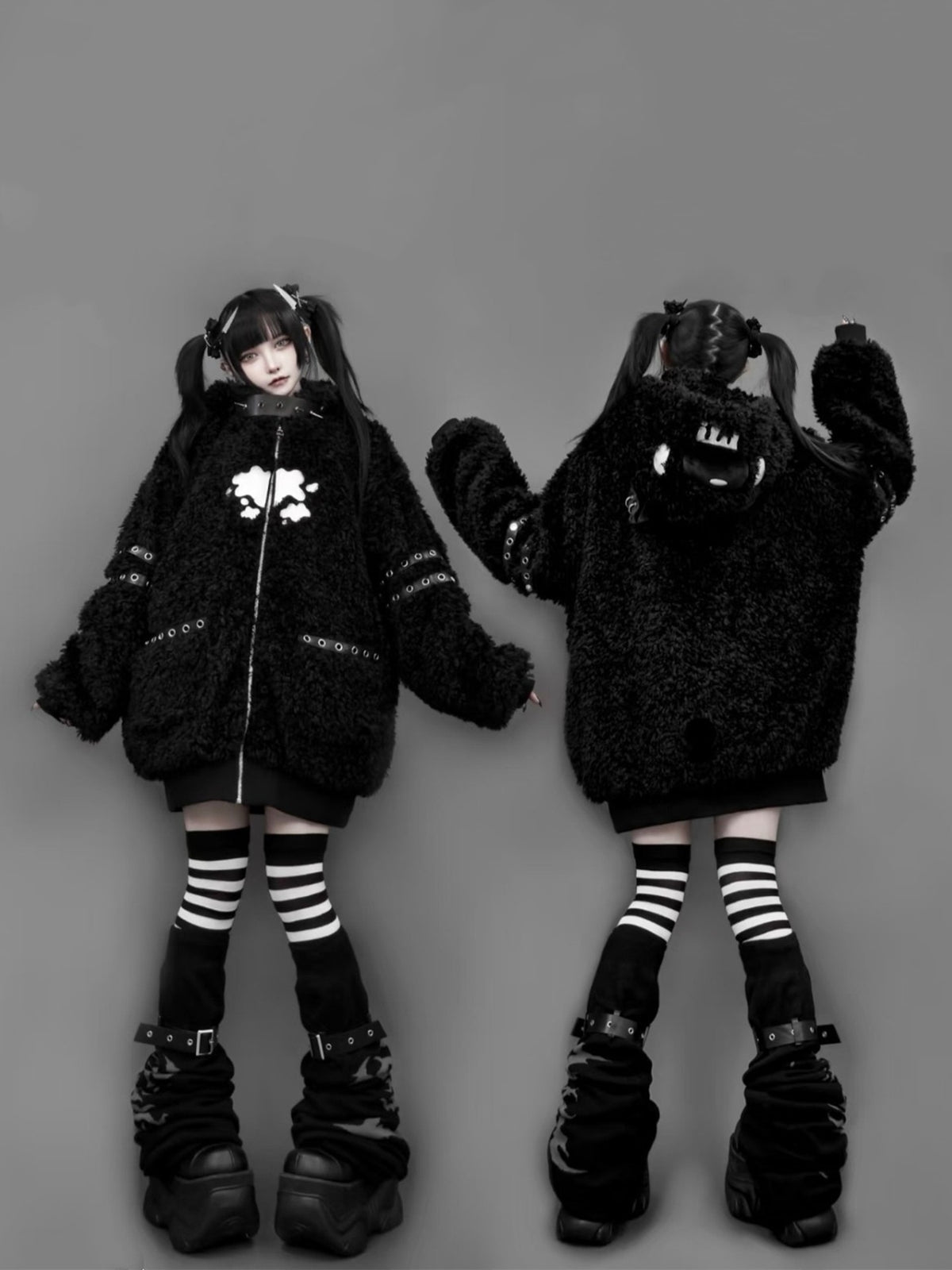 Bear Ear J-Style Cute Fleece Lamb Wool Sweatshirt Jacket