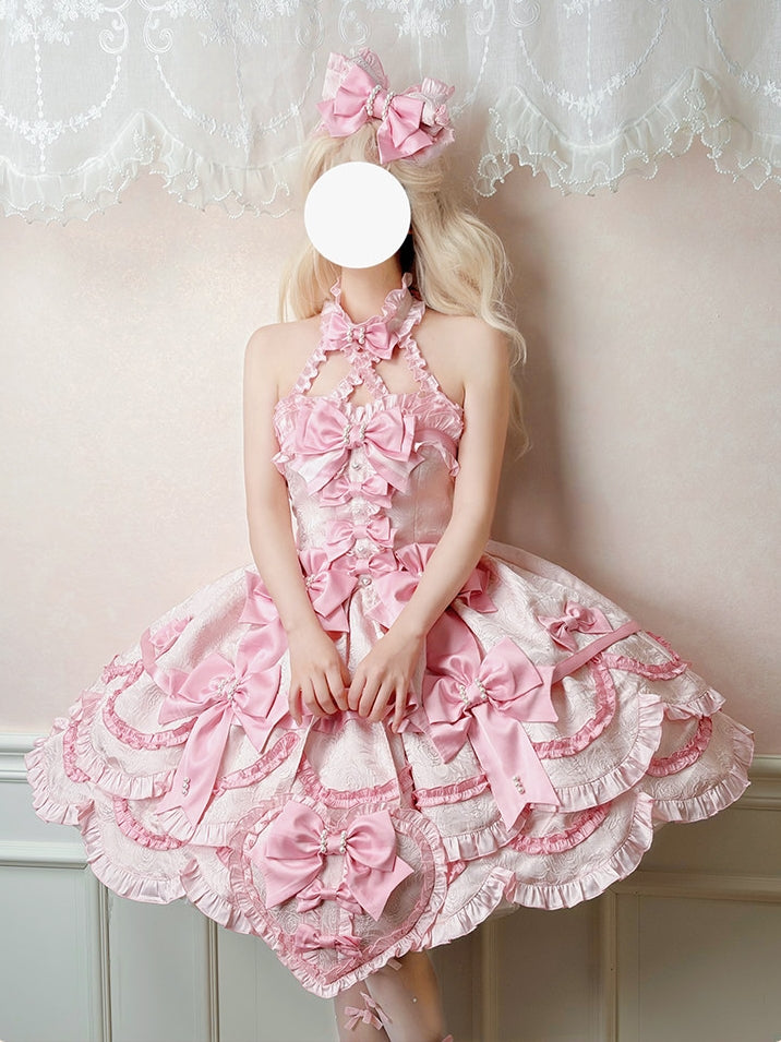 Sweet Petals Lolita Pink Halter Dress