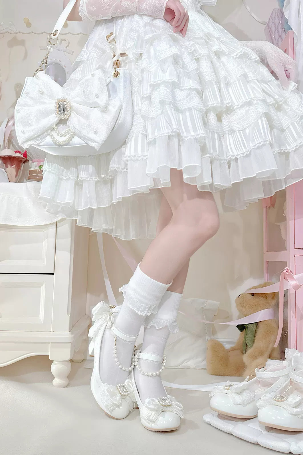 Lace Love Lolita Bow Single Shoulder Bag