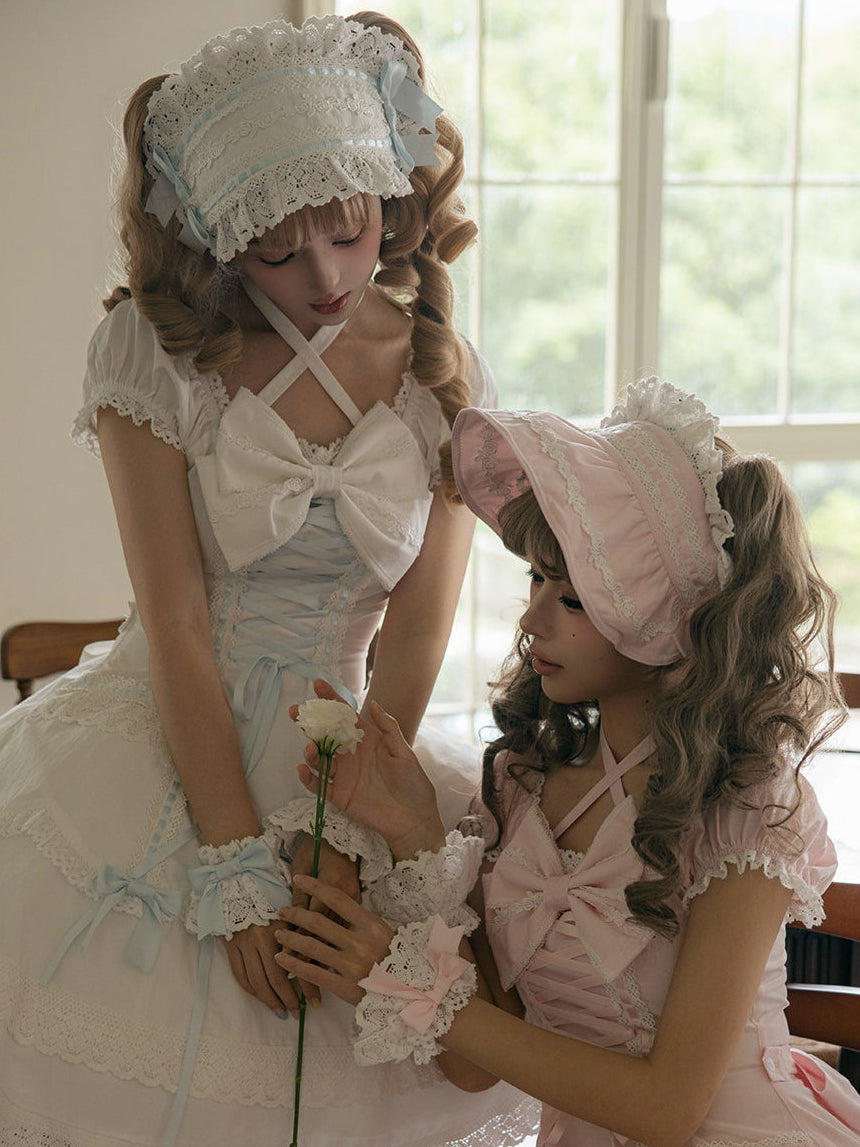 Showa Sweetheart Vintage Japanese‑Style Lolita OP Dress Accessories