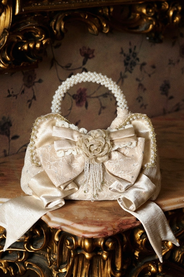 Slavic Heiress Satin Gilded Bow Handbag