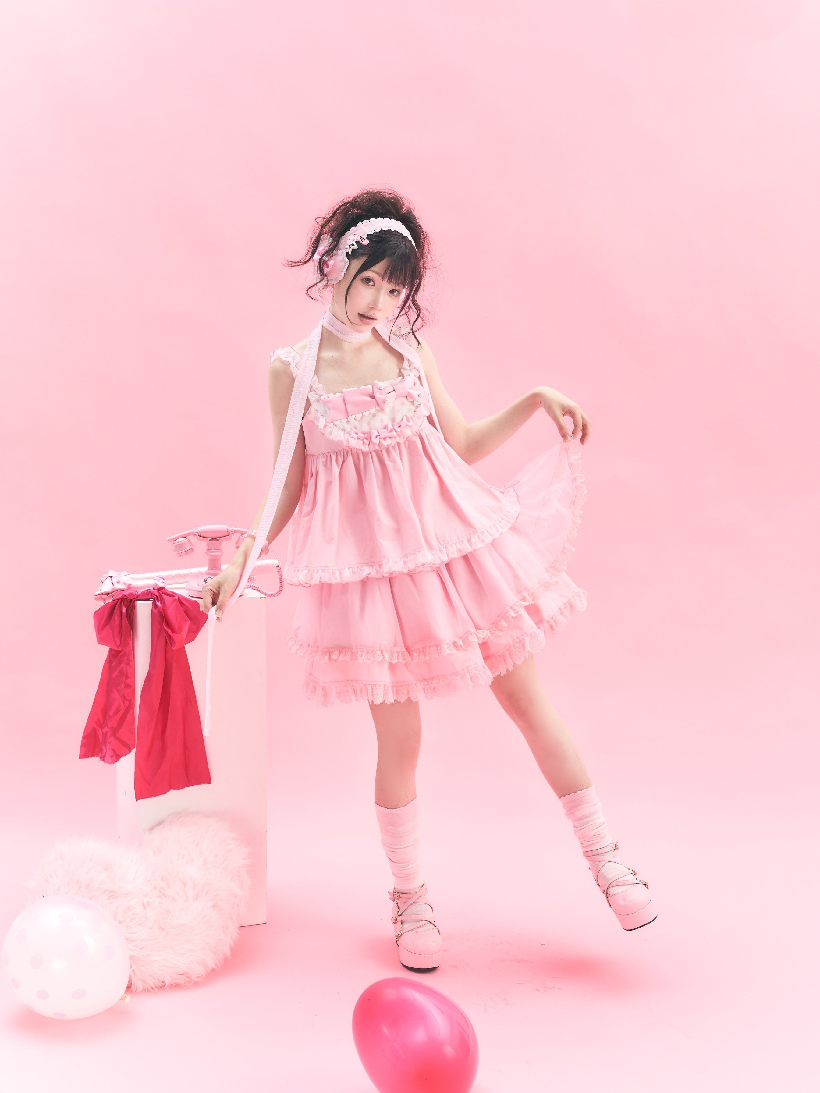 Candy Blog Lolita Pink Top & Skirt Set