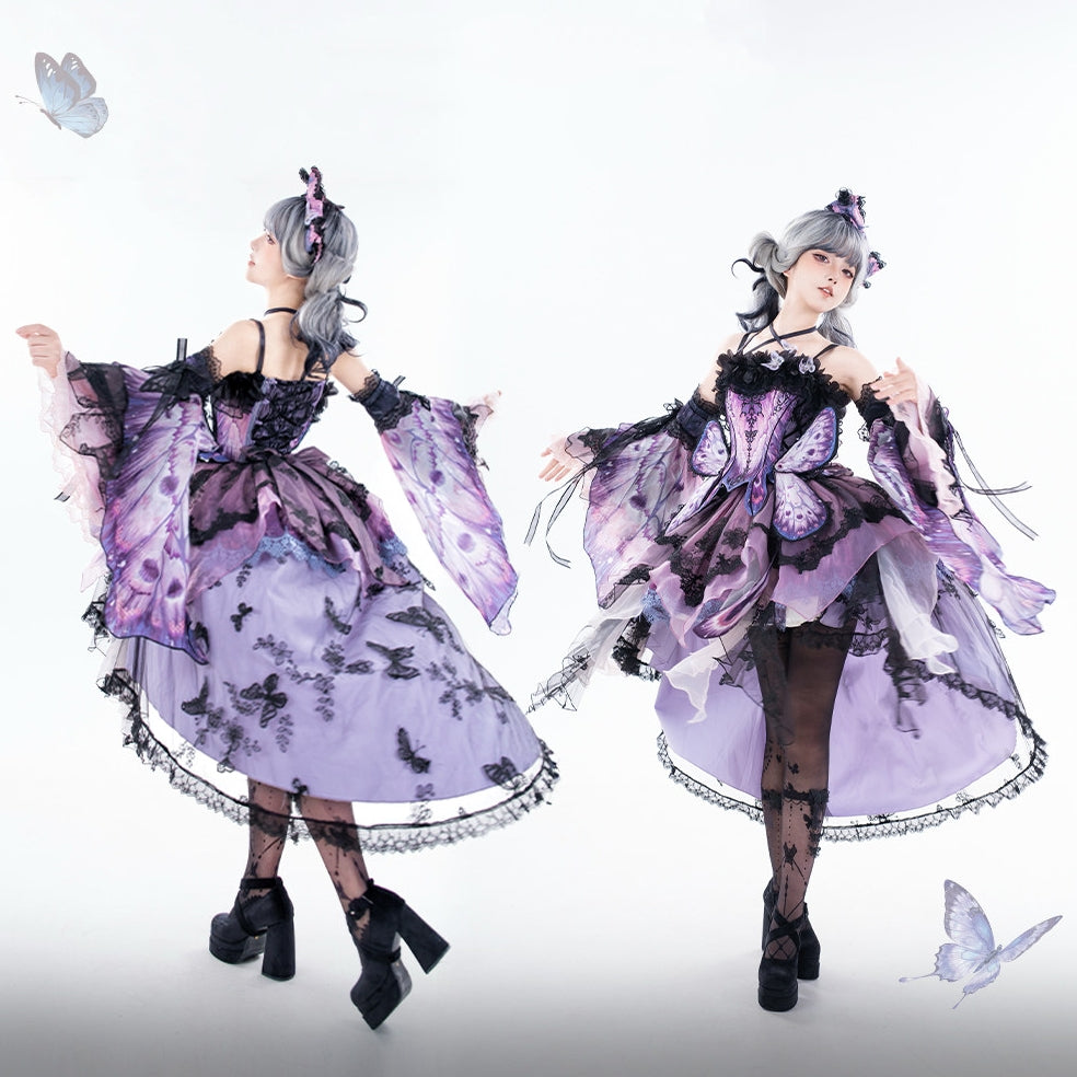 Dead Leaf Butterfly 3.0 Lolita Gothic Top & SK Dress Set