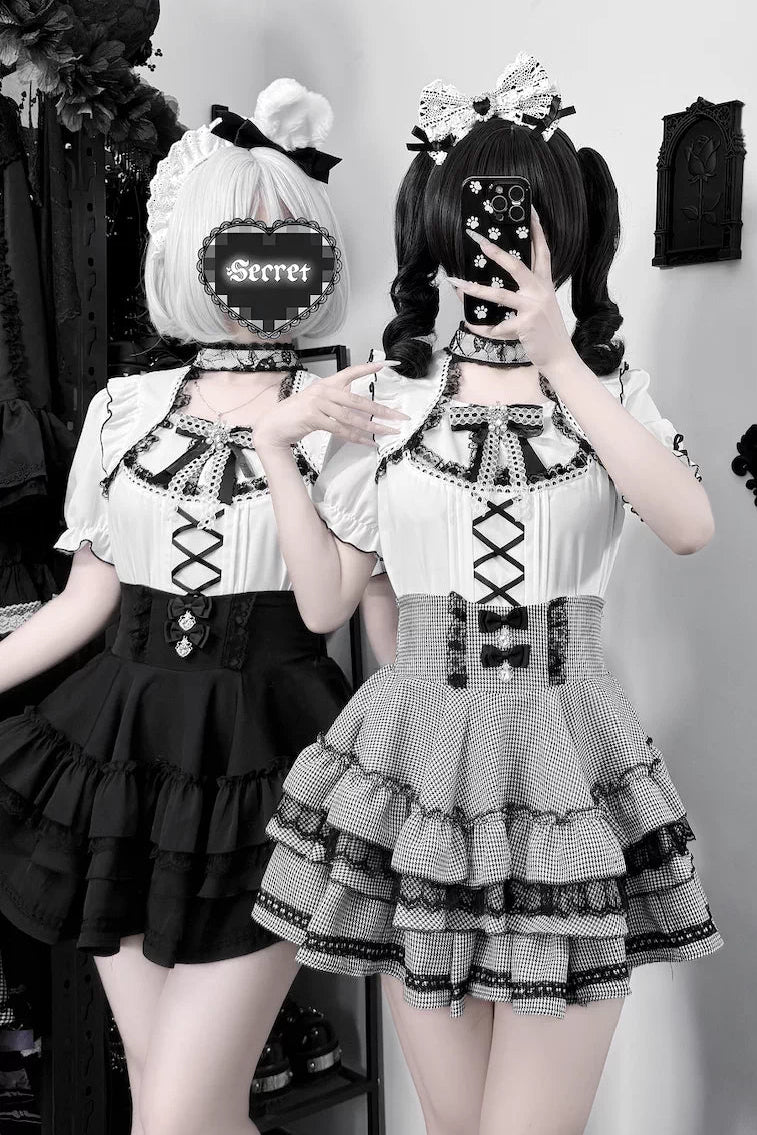 Vanilla Reply Transfer Student Collab Sweet Blouse and Skirt