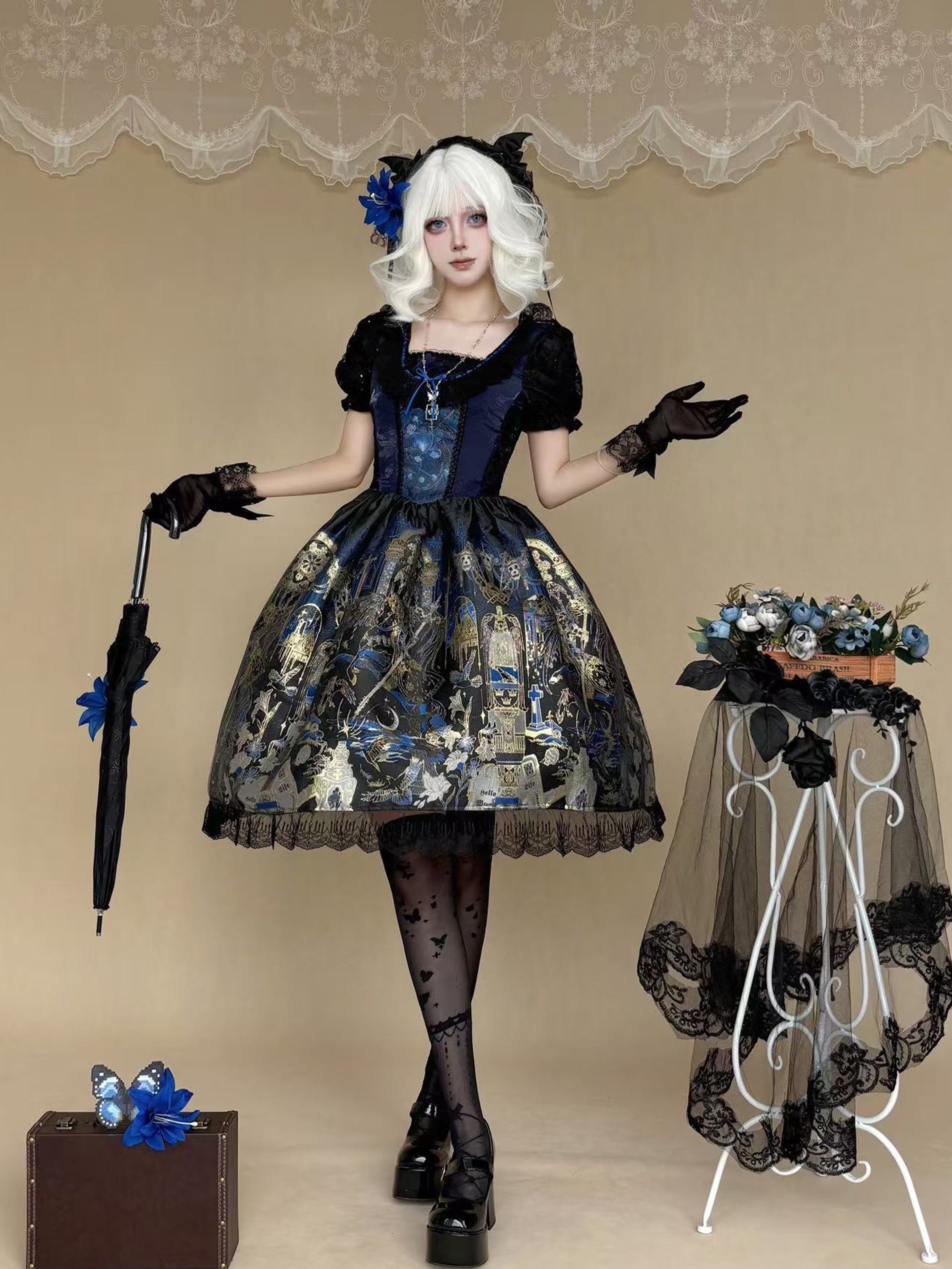 Tale of the Raven Goddess Original Gothic Lolita JSK/OP Dress