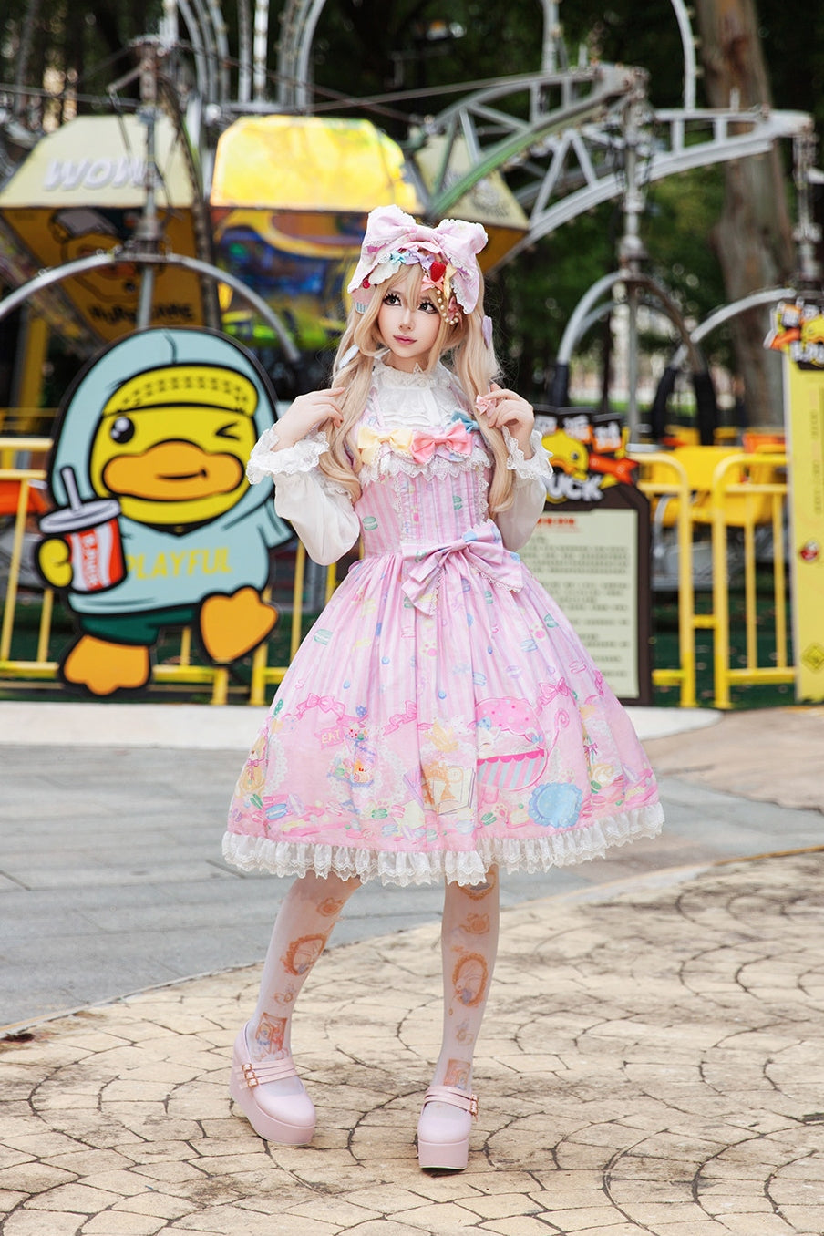 Macaron Dolly House Candy Print Sweet Lolita OP Dress