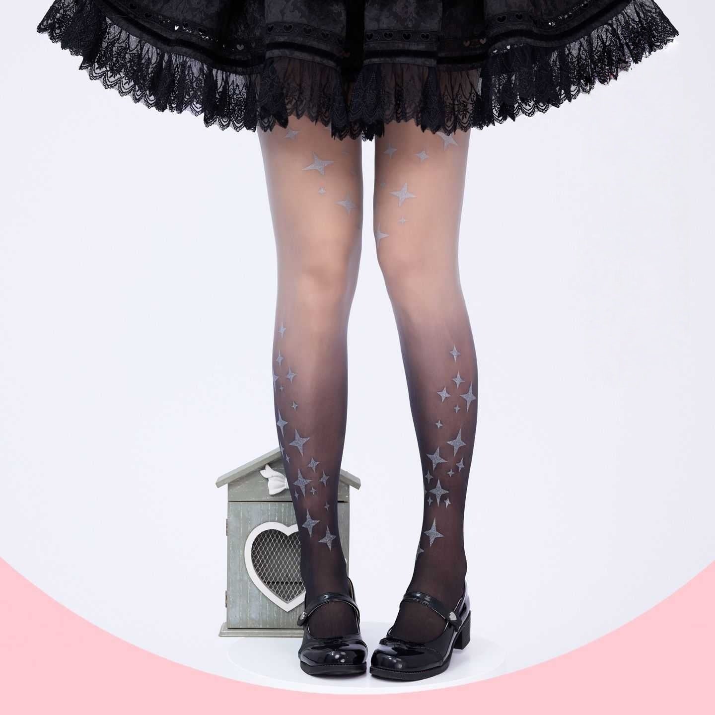 Lolita Punk Sheer Star Gradient Tights LE9013