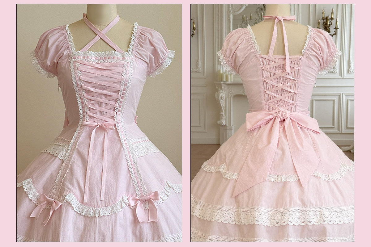 Showa Sweetheart Vintage Japanese‑Style Lolita OP Dress