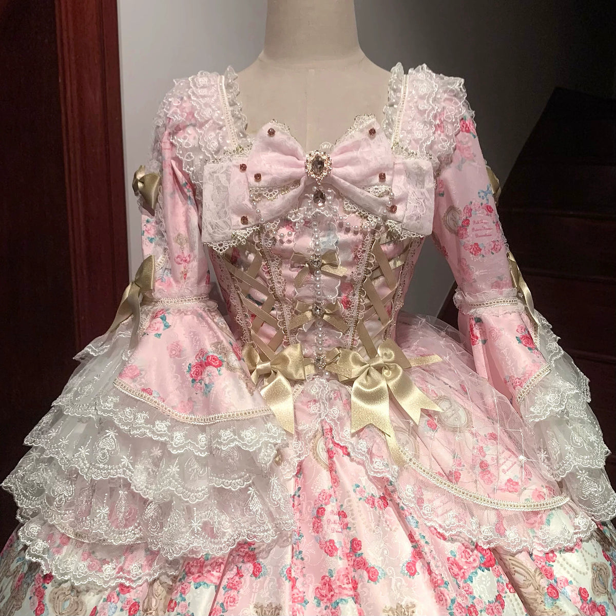 Rose Garden Prelude Sweet Lolita Long Sleeve OP Dress